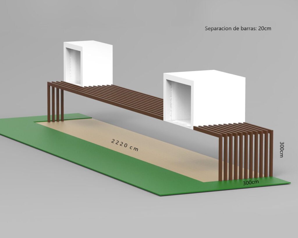 Diseño para una pérgola de acero.